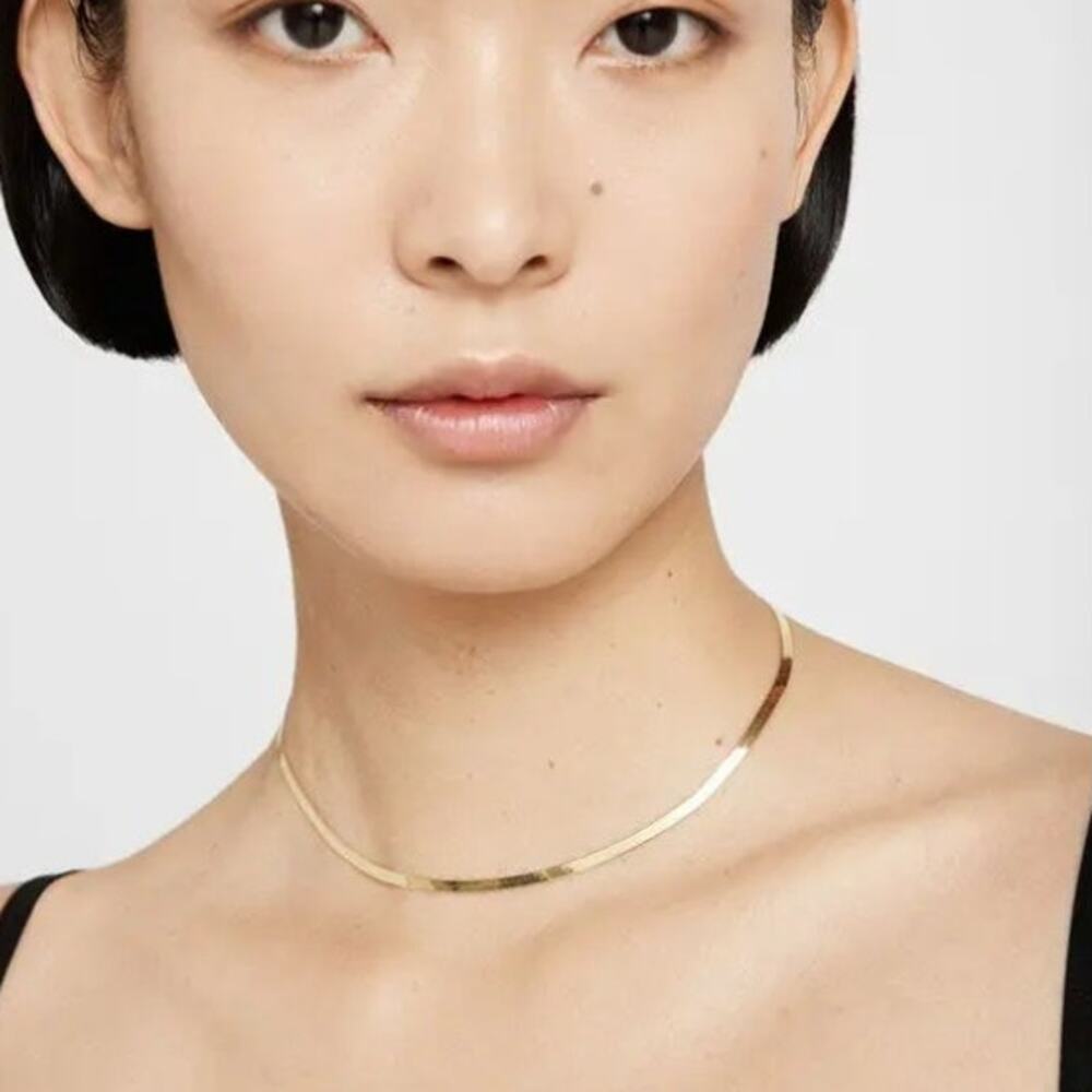 Anine Bing Ribbon Coil Logo Necklace 14k Gold Womens One Size A-15-1002-920A